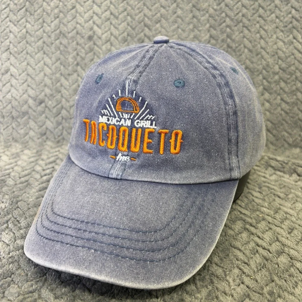 Tawil Tacoqueto Mexican Grill Hat Blue Faded Embroidered Baseball Cap Adjustable